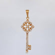 Pendant Key Flower 1.65 g / 1 1/4 in Yellow Gold 18K