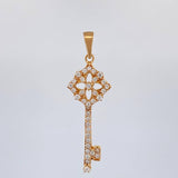 Pendant Key Flower 1.65 g / 1 1/4 in Yellow Gold 18K
