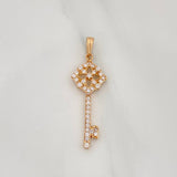 Pendant Key Flower 1.65 g / 1 1/4 in Yellow Gold 18K