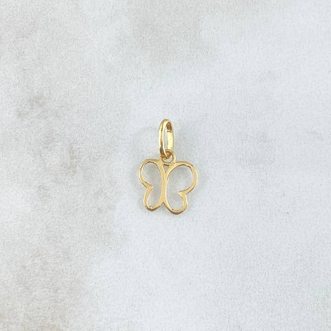 Dije Mariposa  0.4gr / 1.4cm / Silueta Lisa Oro Amarillo 18K
