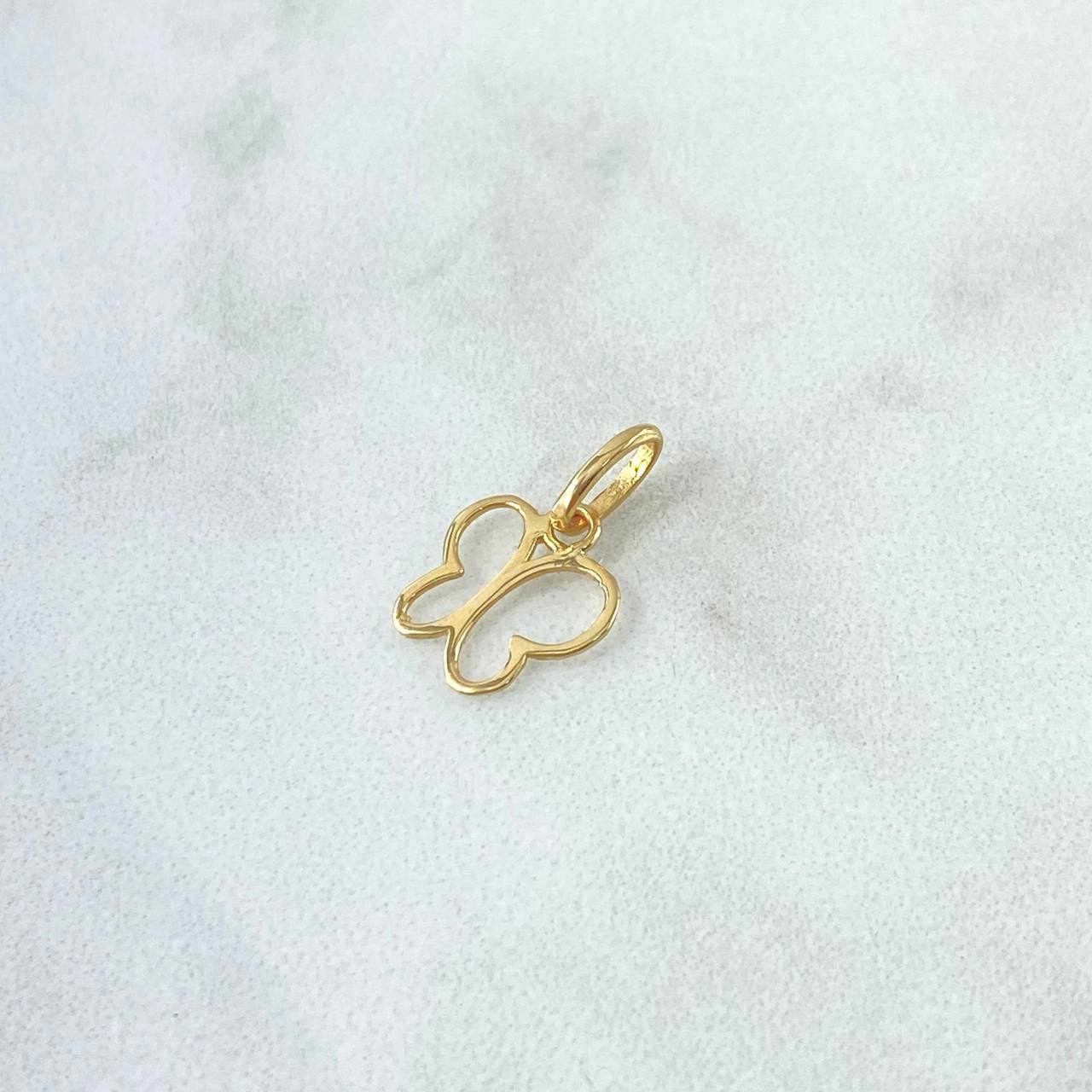 Dije Mariposa  0.4gr / 1.4cm / Silueta Lisa Oro Amarillo 18K