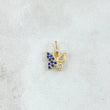 Dije Mariposa Parcial 0.4gr / 1cm / Circones Blancos Azul Oro Amarillo 18K