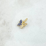 Dije Mariposa Parcial 0.4gr / 1cm / Circones Blancos Azul Oro Amarillo 18K