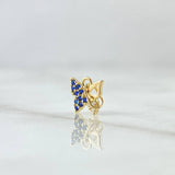 Dije Mariposa Parcial 0.4gr / 1cm / Circones Blancos Azul Oro Amarillo 18K