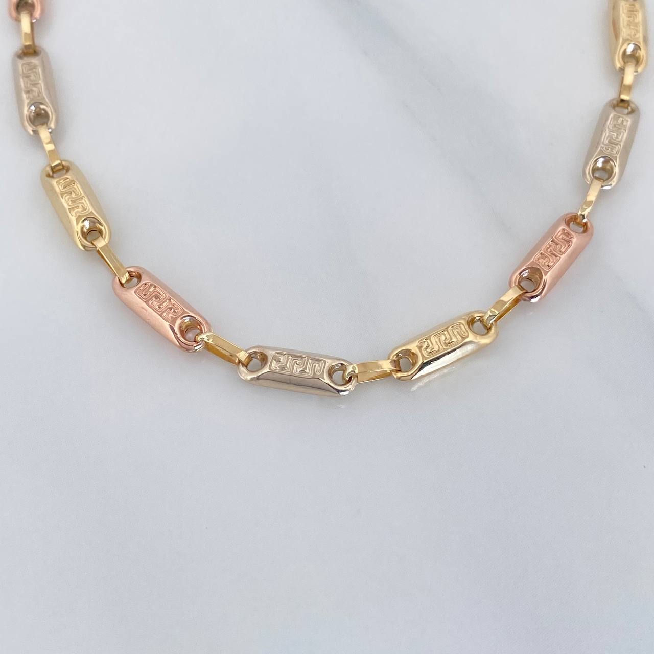 Rustic Tribal Anklet 4.45 g / 10 1/4 in / 3.52 mm Three Golds 18K