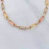 Rustic Tribal Anklet 4.45 g / 10 1/4 in / 3.52 mm Three Golds 18K
