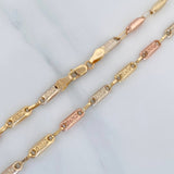 Rustic Tribal Anklet 4.45 g / 10 1/4 in / 3.52 mm Three Golds 18K