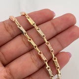 Rustic Tribal Anklet 4.45 g / 10 1/4 in / 3.52 mm Three Golds 18K