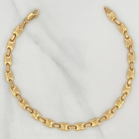 Tobillera Rustica Corona 6.95 g / 10 1/2 in / 5.7 mm Oro Amarillo 18K