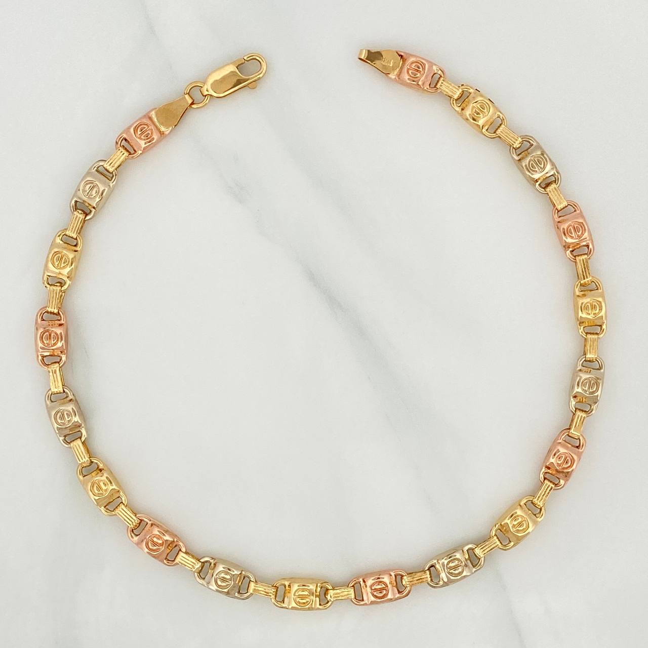 Rustic Screw Anklet 6.75 g / 10 1/4 in / 5.21 mm Three Golds 18K