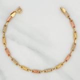 Rustic Tribal Bracelet 3.35 g / 7 3/4 in / 3.57 mm Three Golds 18K