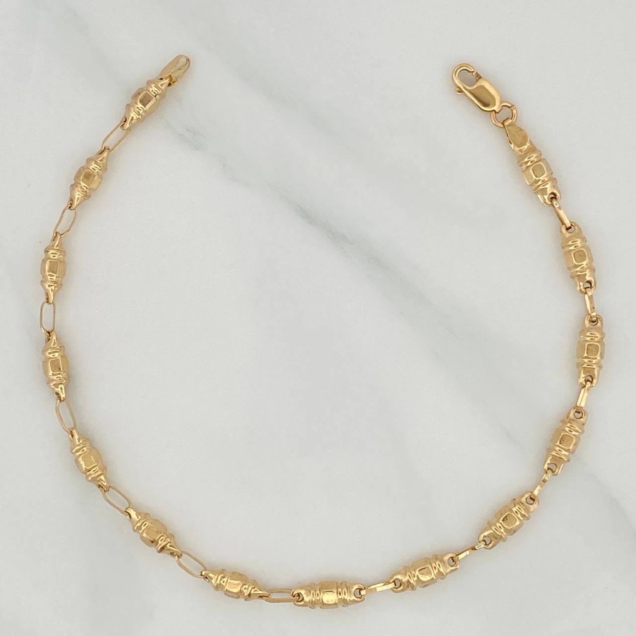 Rustic Barrel Bracelet 2.95 g / 7 3/4 in / 3.41 mm Yellow Gold 18K