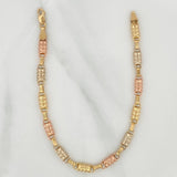 Rustic Barrel Bracelet 4 g / 7 1/2 in / 4.41 mm Three Golds 18K