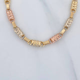Rustic Barrel Bracelet 4 g / 7 1/2 in / 4.41 mm Three Golds 18K