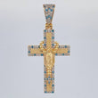 Dije Cruz Rosario Virgen Guadalupe 6.55 g / 1 3/4 in Dos Oros Amarillo Blanco 18K