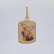 Pendant Plaque Saint Michael Archangel 2.3 g / 1 in Three Golds 18K