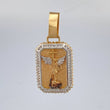 Pendant Plaque Saint Michael Archangel 5.4 g / 1 1/2 in Three Golds 18K