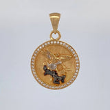 Pendant Saint Michael Archangel 3.85 g / 1 1/4 in Three Golds 18K