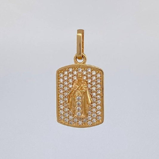 Pendant Plaque Virgin of Carmen 2.5 g / 1 in 18K Yellow Gold