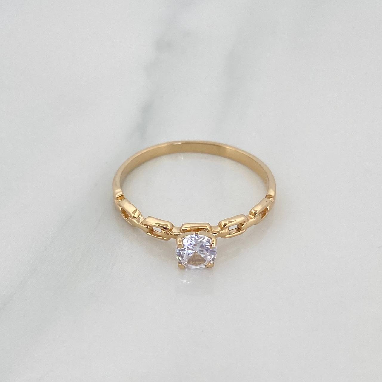 Solitaire Link Ring 1.5 g / T7 Yellow Gold 18K