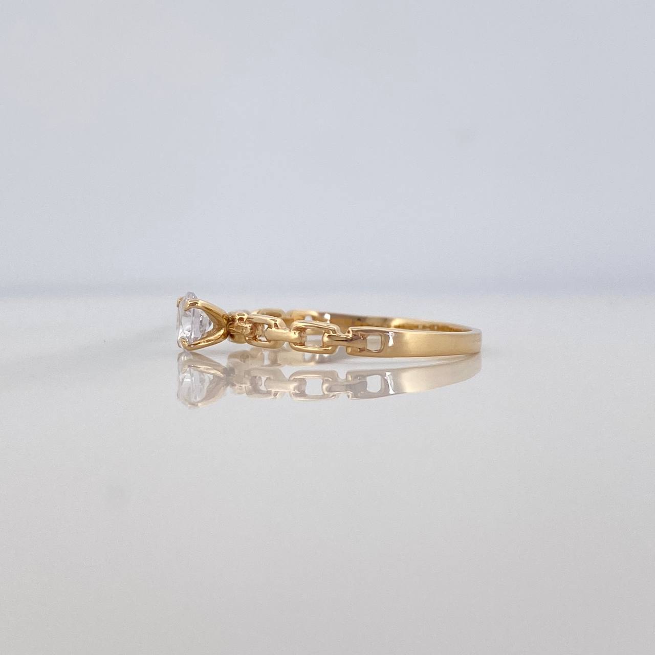 Solitaire Link Ring 1.5 g / T7 Yellow Gold 18K