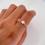 Solitaire Link Ring 1.5 g / T7 Yellow Gold 18K