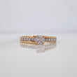 Solitaire Ring Inverted Line 1.7 g / T6 Two Yellow White Gold 18K