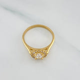 Anillo Solitario Halo 3.5 g / T6 3/4 Oro Amarillo 18K