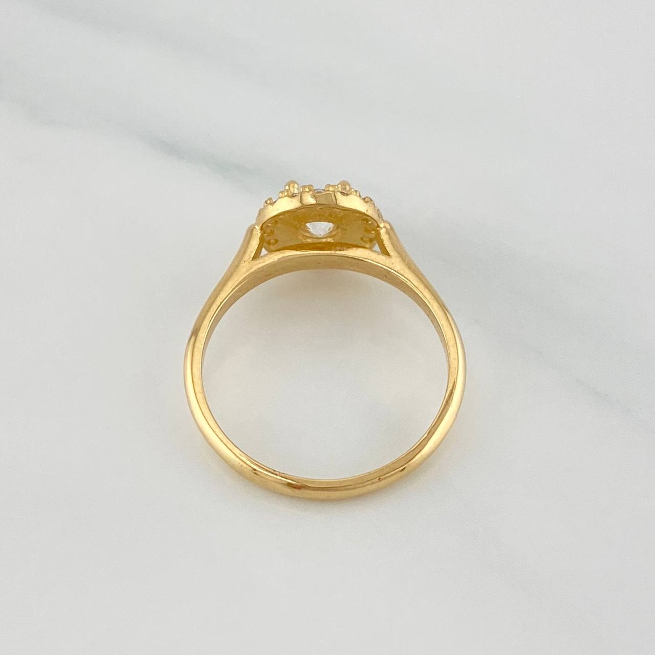 Anillo Solitario Halo 3.5 g / T6 3/4 Oro Amarillo 18K