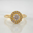 Anillo Solitario Halo 3.5 g / T6 3/4 Oro Amarillo 18K