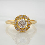 Anillo Solitario Halo 3.5 g / T6 3/4 Oro Amarillo 18K