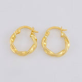 Hoop Earrings Twisted 1g / 1/2 in Yellow Gold 18K