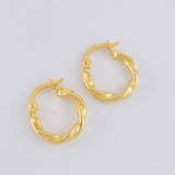 Hoop Earrings Twisted 1g / 1/2 in Yellow Gold 18K