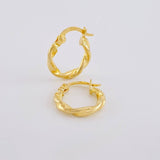 Hoop Earrings Twisted 1g / 1/2 in Yellow Gold 18K