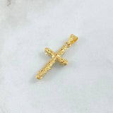 Dije Crúz Tronco 2.05gr / 3.1cm / Esmeraldas 50pts Oro Amarillo 18K (Joya) ©