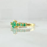 Anillo Solitario Gota 1.75gr / T6 / Esmeraldas 54pts Oro Amarillo 18K (Joya)