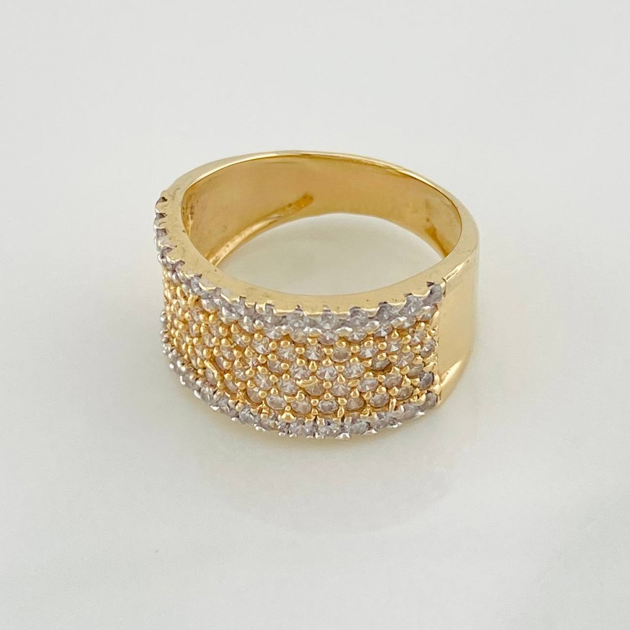 Anillo Real 7.6g / T8 1/4 Dos Oros Amarillo Blanco 18K