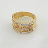 Anillo Real 7.6g / T8 1/4 Dos Oros Amarillo Blanco 18K