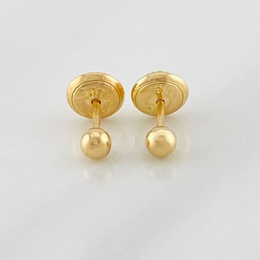 Stud Earrings Bead 0.5g / in / 3mm Yellow Gold 18K