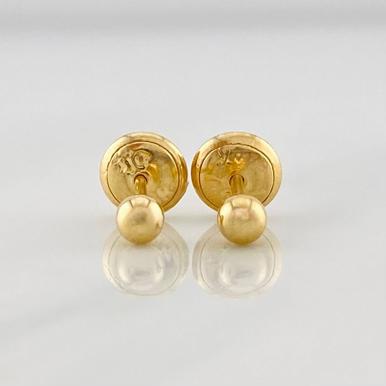 Topos Bola Lisa 0.5 g / in / 3 mm Oro Amarillo 18K