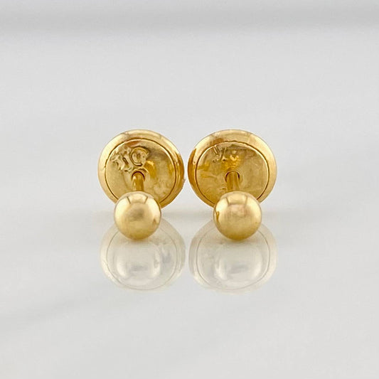 Topos Bola Lisa 0.5 g / in / 3 mm Oro Amarillo 18K