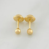 Topos Bola Lisa 0.5 g / in / 3 mm Oro Amarillo 18K