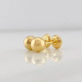 Stud Earrings Bead Plain 0.9g / in / 8mm Yellow Gold 18K