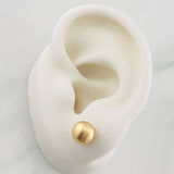 Stud Earrings Bead Plain 0.9g / in / 8mm Yellow Gold 18K