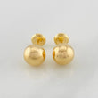 Stud Earrings Bead Plain 0.9g / in / 8mm Yellow Gold 18K