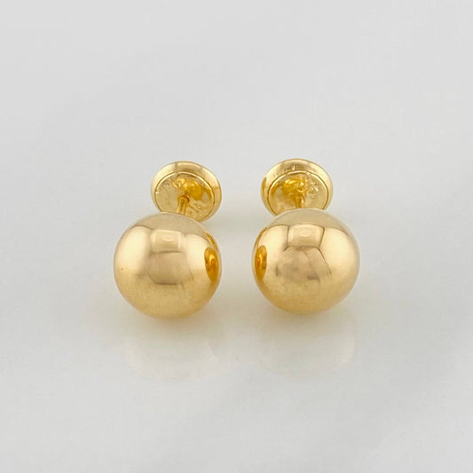 Stud Earrings Bead 0.9g / in / 8mm Yellow Gold 18K