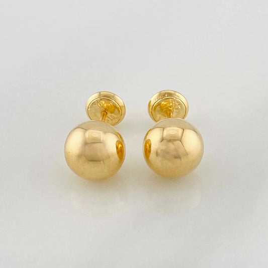 Topos Bola Lisa 0.9g / 8mm Oro Amarillo 18K