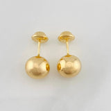 Stud Earrings Bead Plain 0.9g / in / 8mm Yellow Gold 18K