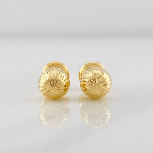 Stud Earrings Bead 0.85g / in / 6mm Yellow Gold 18K