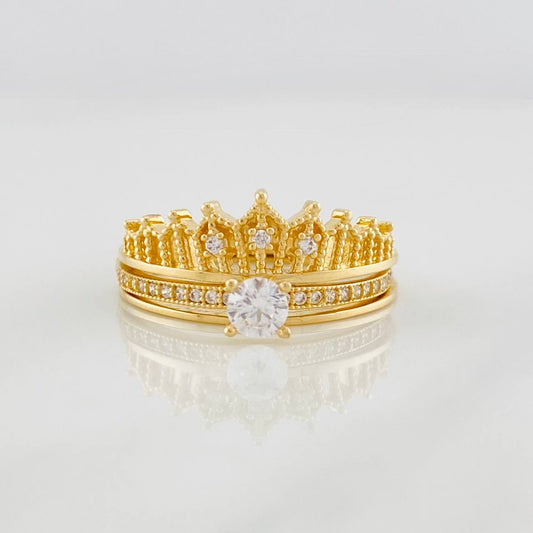 Anillo Solitario Corona 4.5g / T7 1/4 Oro Amarillo 18K